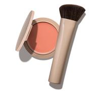 No Makeup Makeup Blush & Lip Duo with Blush Brush, Second-Skin Cream-Balm Formula Delivers a Long-Lasting Sheer Wash of Color, Buildable Coverage, Semi-Matte Finish, Includes Angled Brush, Peach