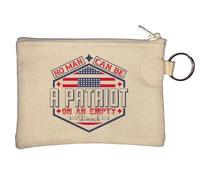 No man can be a Patriot on an Empty Stomach Key Chain Coin Purse Beige