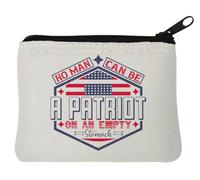 No man can be a Patriot on an Empty Stomach Neoprene Coin Purse Pouch 10x11cm White