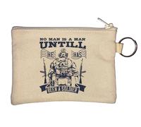 No man is a man Until he has Been a Soldier Key Chain Coin Purse Beige