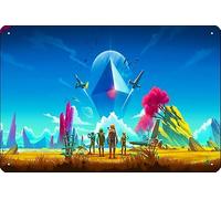 No Man's Sky Game Poster 8 x 12 Inch Funny Metal Tin Sign Game Room Man Cave Wall Decor