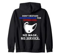 No Mask No Service Social Distance Wash Hands & Face Masks Zip Hoodie