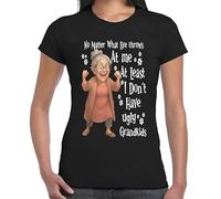 No Matter What Life Throws at Me Old Funny Women T-Shirt Ladies Novelty Tee Top(Black, L)