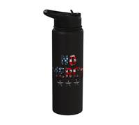 No Mercy American Flag Bold Patriotic Style Stainless Steel Insulated Water Bottle