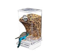 No Mess Automatic Bird Feeder, Automatic Bird Feeder for Cage, Transparent Food Container, Parrot Cockatiel Seed Food Container Drinker for Squirrel Finch Lovebirds Budgies Canary