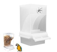 No Mess Bird Cage Feeder, Automatic Bird Feeder for Cage, Transparent Seed Food Container Cage Acrylic Parrot Feeder Accessories for Small Birds Parrot Cockatiel Cockatoo Canary