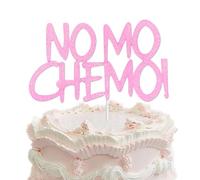 No Mo Chemo Cake Topper, Rose Gold Glitter Cancer Free Cake Picks Cancer Sucks Cake Decor for Cancer Survivor Celebrating Cancer Free Party Decorations