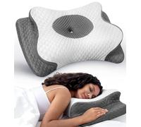 No More Aches Neck Pillow for Pain Relief, Adjustable Cervical Pillow for Neck Support with Armrest,Odorless Ergonomic Contour Memory Foam Pillows,Orthopedic Bed Pillow for Side Back Stomach LightGrey