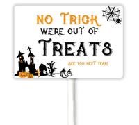 No More Candy Halloween Outdoor Sign No Trick We're Out Of Treats Yard Sign With Stake Halloween Decorations House Garden Patio Lawn Party Supplies 30x20 CM 31th October Decor