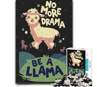 No More Drama, Be A Llama Wooden Jigsaw Puzzle, Adults, 500 Pieces | Image-area sorting - a simple way to organise the image on quiet evenings.