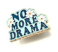 No More Drama Cute Blue Flower Peace Metal Enamel Pin Badge
