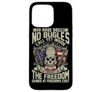 No More Drills No Bugles Veteran Dad Retro Veteran Shirt Case for iPhone 15 Pro Max