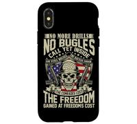 No More Drills No Bugles Veteran Dad Retro Veteran Shirt Case for iPhone X/XS