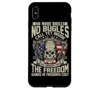 No More Drills No Bugles Veteran Dad Retro Veteran Shirt Case for iPhone XS Max