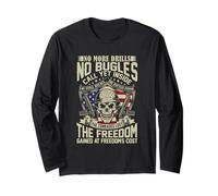 No More Drills No Bugles Veteran Dad Retro Veteran Shirt Long Sleeve T-Shirt