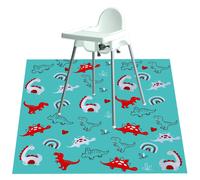 No More Mess Splash Mat for Under Baby Highchair - Floor PVC Mat Toddler Sheet, Great as a Feeding Cover for Carpets and Easy to Wipe