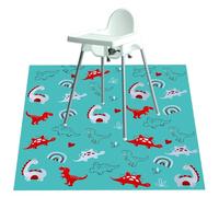No More Mess Splash Mat for Under Highchair - Floor PVC Mat Sheet, Great as a Feeding Cover for Carpets and Easy to Wipe