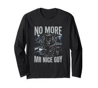No More Mr Nice Guy Alpha Wolf Meme Brainrot Men Long Sleeve T-Shirt