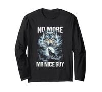 No More Mr Nice Guy Alpha Wolf Meme Brainrot Men Long Sleeve T-Shirt
