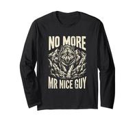 No More Mr Nice Guy Alpha Wolf Meme Brainrot Men Long Sleeve T-Shirt
