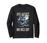 No More Mr Nice Guy Alpha Wolf Meme Brainrot Men Long Sleeve T-Shirt