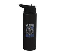 NO More MR Nice Guy Bold Wolf in Leather Stainless Steel Insulated Water Bottle