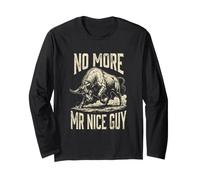 No More Mr Nice Guy Bull Meme Brainrot Men Long Sleeve T-Shirt