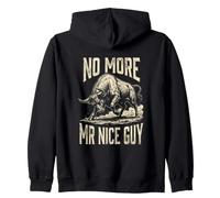 No More Mr Nice Guy Bull Meme Brainrot Men Zip Hoodie