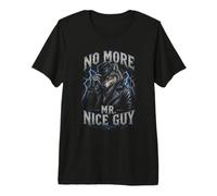 NO More MR. Nice Guy Cool Wolf with Hat Premium T-Shirt
