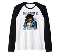 No More Mr Nice Guy Funny Alpha Wolf Meme Unhinged Brainrot Raglan Baseball Tee