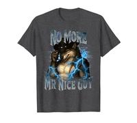 No More Mr Nice Guy Funny Alpha Wolf Meme Unhinged Brainrot T-Shirt, Men, Dark Heather Grey, 6X-Large