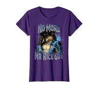 No More Mr Nice Guy Funny Alpha Wolf Meme Unhinged Brainrot T-Shirt, Women, Purple, Small