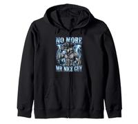 No More Mr Nice Guy Funny Alpha Wolf Meme Unhinged Brainrot Zip Hoodie