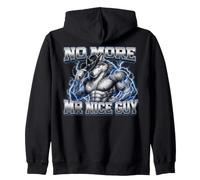 No More Mr Nice Guy Funny Alpha Wolf Meme Unhinged Brainrot Zip Hoodie