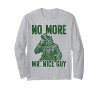 No More Mr Nice Guy Werewolf Monster Retro Alpha Aura Long Sleeve T-Shirt