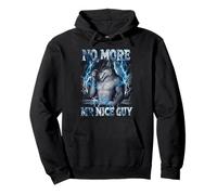 No More Mr Nice Guy Wolf Lightning Pullover Hoodie