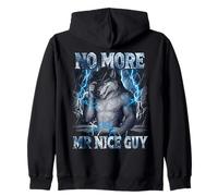 No More Mr Nice Guy Wolf Lightning Zip Hoodie