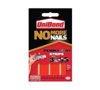 Unibond No More Nails Permanent Strips, Adhesive Strips for Fast & Easy Mounting, Double Sided Sticky Tape for Interior & Exterior Use, Waterproof Tape, Pack of 10
