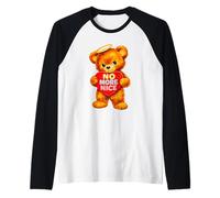 No More Nice Grumpy Fuzzy Bear Angel Heart Graphic Raglan Baseball Tee