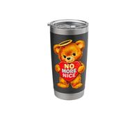 No More Nice Grumpy Fuzzy Bear Angel Heart Graphic Stainless Steel Insulated Tumbler