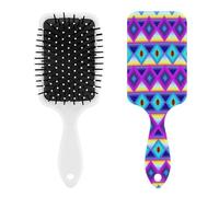 No More Tangles Hairbrush Purple & Blue Fabric Pattern L*W*H : 22 * 7 * 3 cm