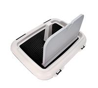 No More Torn Dog Training Toilet Pad with Fence Puppy Potty Tray Black - Indoor Pet Toilet for Small Dogs and Cats - Easy to Clean Plastic (#1)