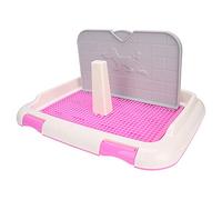 No More Torn Dog Training Toilet Pad with Fence Puppy Potty Tray Black - Sturdy Indoor Pet Toilet for Small Dogs and Cats - Easy to Clean Quality Plastic (#1) (#2)