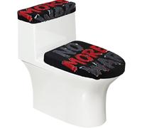 No More War Stretchy Toilet Lid and Tank Cover Set-Soft Elastic Bathroom Decor for U Shape Oval