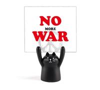 no More war World Love peworld Memo Holder Cartoon Black Cat Stand Decoration