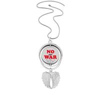 no more war world love peworld Pendant Angel Wings Rotating Necklace Jewelry