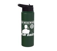 No More Work Play Darts Stainless Steel Insulated Water Bottle