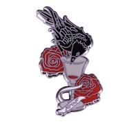 No Mourners No Funerals Goth Gothic Black Crow Drinking Wine Glass Red Rose Six of Crows 1.25" Enamel Pin Badge