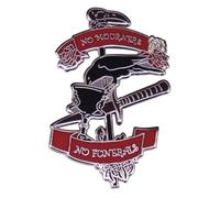 No Mourners No Funerals Goth Gothic Black Crow Raven Drinking Wine Glass Red Rose Six of Crows Dagger 1.3" Enamel Pin Badge, 1.3 Inches, Enamel, enamel