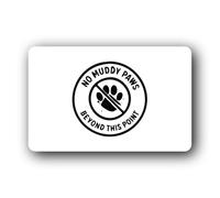 "No muddy paws restriction sign" Sign - 14.0x9.0cm Brushed Aluminium